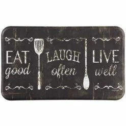 Budget 🛒 J&V TEXTILES 18" x 30" Anti-Fatigue Kitchen Floor Mat Eat Laugh Live - J&V Textiles ✔️