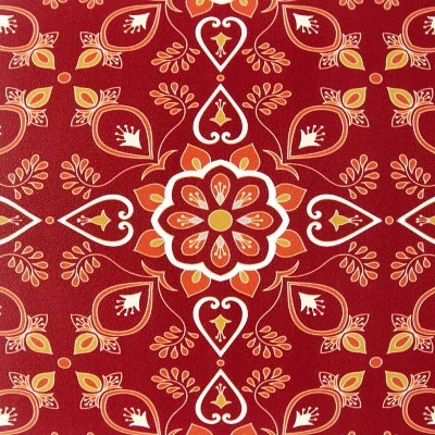 Deals ✨ Cat Cora 39" x 19" Tile Printed Embossed Gentle Step Kitchen Mat Red/Blue 💯 - Image 2