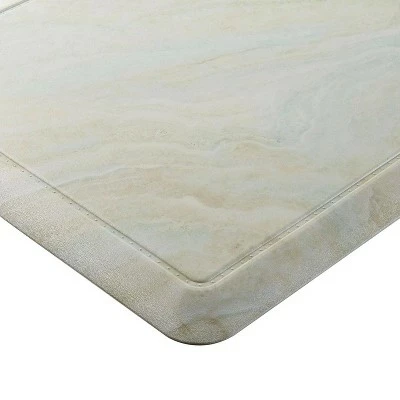 Flash Sale π Cat Cora 39" x 19" Marble Printed Embossed Gentle Step Kitchen Mat Gray/Blue β¨ - Image 3
