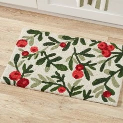 Best deal 🎉 30" x 18" Cotton Holly Berry Kitchen Rug - Threshold™ 👍