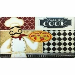Flash Sale 🔥 J&V TEXTILES 36" x 20" PVC Kiss The Cook Anti-Fatigue Kitchen Floor Mat - J&V Textiles 💯