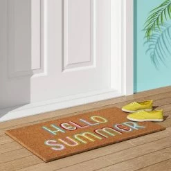 Buy 😉 1'6"x2'6" Hello 🌞 Summer Doormat Brown - Sun Squad™ ✨