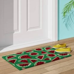 Hot Sale 👏 1'6"x2'6" Watermelon Doormat Green - Sun Squad™ 🌟