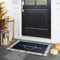 Best Sale 😍 1'6"x2'6" Home Sweet Home Doormat Navy - Threshold™ 🔔