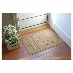 Best deal 🎁 Aqua Shield Simple Hello Indoor/Outdoor Doormat - Bungalow Flooring Charcoal 🌟