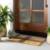 Buy 👍 Hearth & Hand With Magnolia 18" x 30" Cross Stripes Welcome Coir Doormat Black/Tan - Hearth & Hand™ with Magnolia ⭐