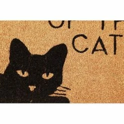 Hot Sale 🤩 Juvale Beware of The Cat Welcome Door Mat for Front Door Outside, Indoor Outdoor Coir Doormat, 30 x 17 in, Brown 🎁