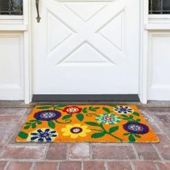 Budget ✨ Juvale Floral Coir Doormat Welcome Front Door Mat Indoor Outdoor Rugs 17"x30" 🌟