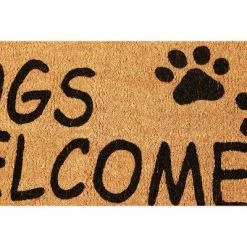 Outlet 🛒 Juvale Coco Welcome Door Mat for Outside, Indoor Outdoor Coir Front Doormat, 🐶 Dogs Welcome People Tolerated, 17" x 30", Brown ⌛