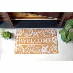 Best reviews of 😍 Raj 1'6" x 2'6" Tufted Seashells and Starfish Coir Doormat Natural/White 🔔