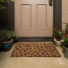 Promo 🧨 Juvale Floral Coir Door Mat Welcome Doormat Indoor Outdoor Nonslip Front Rugs 17"x30" 🔥
