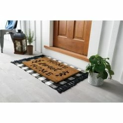 Best Pirce 🔔 Nourison Casa Bella NC362 Home Sweet Home Door Mat - Black 1'6"X2'6" 🧨