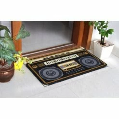 Hot Sale 🛒 Raj 1'6" x 2'6" Tufted Boombox Coir Doormat 🧨