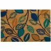 Hot Sale 🧨 Waverly Greetings "Leaflet" Aqua Doormat WGT24 1'6" x 2'4" 👍