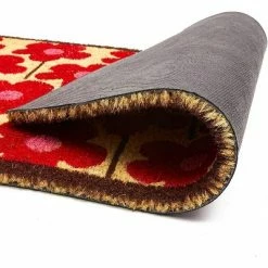 Hot Sale ✨ Juvale Floral Entry Way Nonslip Natural Coir Door Mat (Red, Pink, 17 x 30 in) ⭐