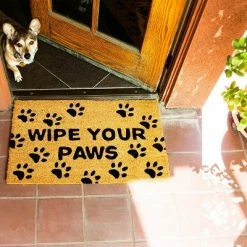 Best reviews of ✨ Juvale Wipe Your Paws Coir Door Mat Welcome Doormat Indoor Outdoor Nonslip Front Rugs 17"x30" ✨