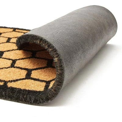 Wholesale π₯° Juvale Honeycomb Pattern Half Round Natural Coir Door Mat 17"x30" - Welcome Front Doormat Non Slip Rug for Home Indoor Outdoor Entrance β