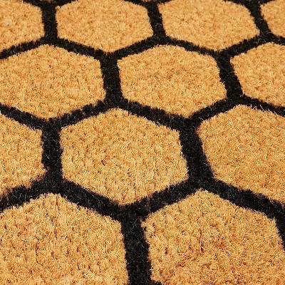 Wholesale π₯° Juvale Honeycomb Pattern Half Round Natural Coir Door Mat 17"x30" - Welcome Front Doormat Non Slip Rug for Home Indoor Outdoor Entrance β - Image 4