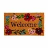 Wholesale 👍 Evergreen Floral Framed Welcome Indoor Outdoor Natural Coir Doormat 1'4"x2'4" Brown 🥰