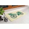 Budget 🤩 Raj 1'6" x 2'6" Tufted Floral Basket Bike Coir Doormat Blue/Green 👍