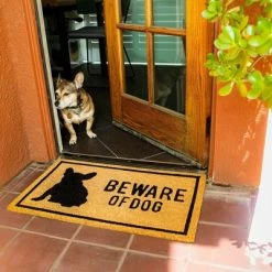 New 🧨 Juvale Beware of 🦮 Dog Natural Coir Door Mat 17"x30" - Welcome Front Doormat Non Slip Rug for Home Indoor Outdoor Entrance 😍