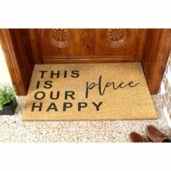 Discount 👏 Raj Tufted This is Our Happy Place Doormat Black/Natural 🤩
