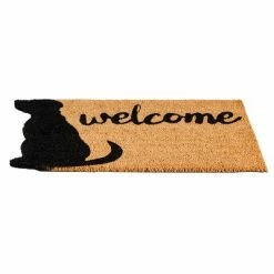 Best Sale 😀 Evergreen 🦮 Dog Welcome Shaped Indoor Outdoor Natural Coir Doormat 1'4"x2'4" Brown 🛒