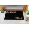 Deals 🥰 Raj 1'6" x 2'6" Tufted Hello-Good Bye Doormat Black 🥰