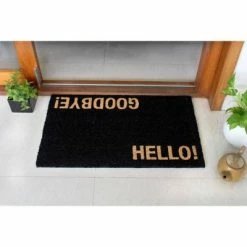 Deals 🥰 Raj 1'6" x 2'6" Tufted Hello-Good Bye Doormat Black 🥰