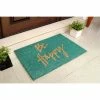 Budget ✨ Raj Tufted Be Happy Doormat Blue 🌟