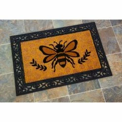 Buy ⭐ Evergreen Honeycomb Bee Indoor Outdoor Natural Coir Doormat 1'4"x2'4" Brown 🥰