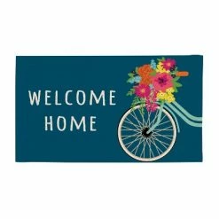 Best reviews of 🥰 Evergreen Bicycle with Basket Indoor Outdoor Natural Coir Doormat 1'4"x2'4" Blue ❤️