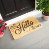 Coupon 🌟 Evergreen Well Hello There Woven Indoor Outdoor Natural Coir Doormat 30 x 18" Multicolored ✔️