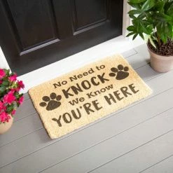 Hot Sale 🥰 Evergreen No Need to Knock Woven Indoor Outdoor Natural Coir Doormat 30 x 18" Multicolored 😍