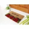 Promo 🔔 Raj 1'6" x 2'6" Handloom Woven and Printed Ladybug Coir Doormat Red/Black/Green 👍