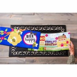 New 😀 Evergreen Black Fleur Scroll Sassafras Floor Mat Indoor Outdoor Rubber Tray 18"x30" Fits Sassafras Inserts 10"x22" Black 😀