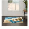 Discount 🎁 Nourison Home Trends 3698D 🐕 Dog Beach Indoor Mat - Blue 1'6"X2'6" 😀