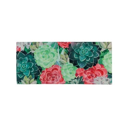 Best Pirce โจ Evergreen Succulents Sassafras Indoor Outdoor Switch Doormat 1'10"x10" Blue โค๏ธ