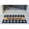 Discount 💯 "Welcome" Plaid Rectangle Doormat - Shiraleah ✔️