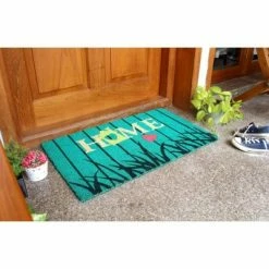 Cheapest 🤩 Raj 1'6" x 2'6" Tufted Bird House Home Coir Doormat Ice Green 😉
