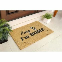 Best Pirce ⌛ Raj Tufted Honey I'm Home Doormat Black/White/Yellow ✔️