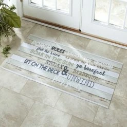 Deals ✔️ The Lakeside Collection Lakeside Indoor and Outdoor Multicolor Coastal Rug with Nonskid Backing 🎁