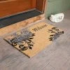 Budget 🛒 Sunnydaze Decor Sunnydaze Indoor/Outdoor PVC and Coir Decorative Porch Entryway Doormat Rug - 17" x 29" - Blue Leaf Scroll ❤️