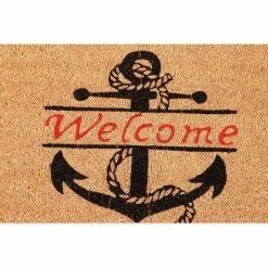 Hot Sale 🔥 Juvale Natural Coir Welcome Door Mat, Nautical Anchor (17 x 30 in.) 🎁