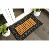 Buy 🌟 Raj 1'6" x 2'6" Molded Classic Iron Gate Rubber Coir Doormat Natural/Black 😀
