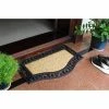Best Sale 🌟 Raj 1'6" x 2'6" Molded Iron Gate Trellis Rubber Coir Doormat Striped Natural/Black 👏