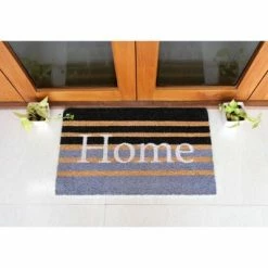 Top 10 🔔 Raj 1'6" x 2'6"Tufted Home Coir Doormat Striped Gray/Black 🎉