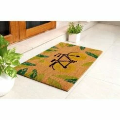Best deal 🥰 Raj 1'6" x 2'6" Tufted Bicycle Coir Doormat Yellow 🎁