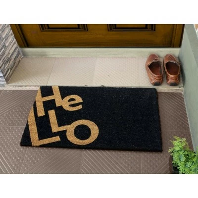 Best Pirce 🎁 Raj Tufted Zigzag Hello Doormat Black 😀