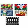 Deals ✔️ Evergreen Indoor Outdoor Doormat Bundle Set of 5 - Frame and 4 Welcome Seasonal Inserts Floral Red Truck Snowman 🤩